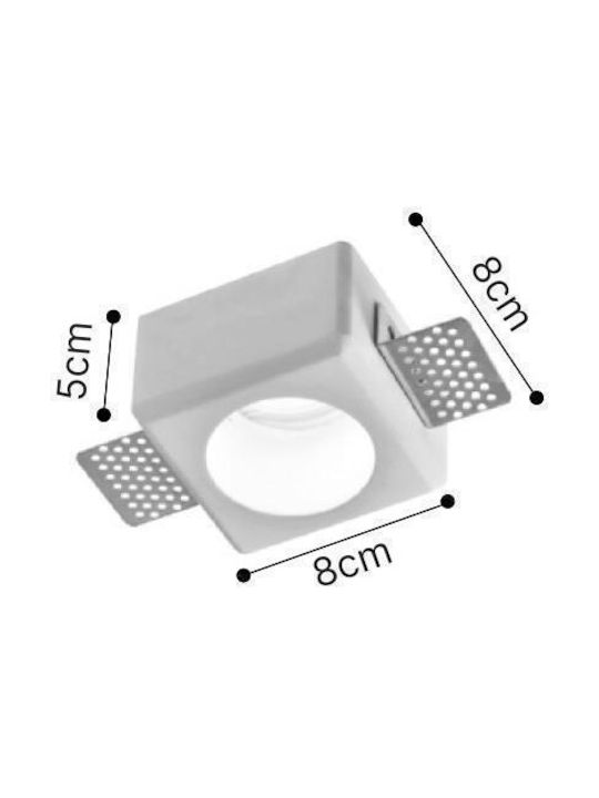 Inlight Platz Gips Einbau Spot mit Fassung GU10 Weiß 1Stück