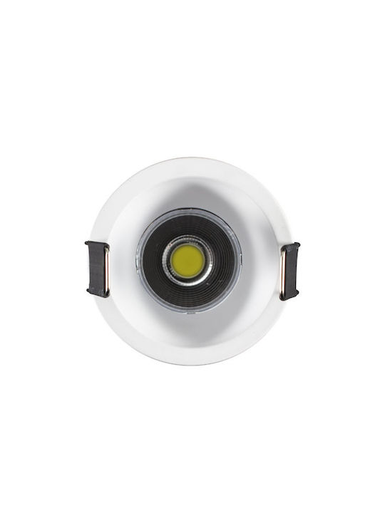 Eurolamp Στρογγυλό Χωνευτό Σποτ με Ενσωματωμένο LED και Φυσικό Λευκό Φως Λευκό 7.5x7.5εκ. 1τμχ