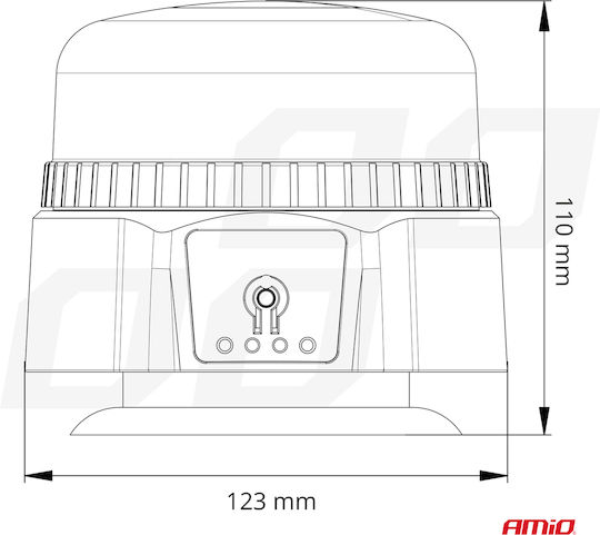 AMiO Φάρος Αυτοκινήτου LED 12 / 24V 12.3cm με Πορτοκαλί Φωτισμό