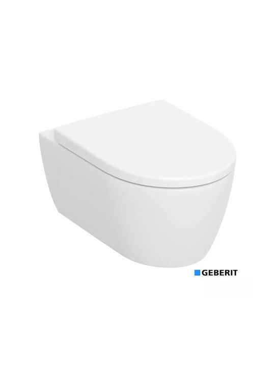 Geberit Λεκάνη Κρεμαστή με Κάλυμμα Soft Close Λευκή