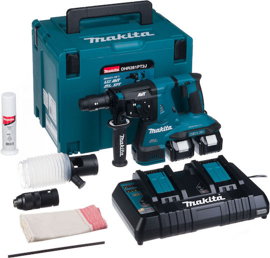 Makita DHR281PT2J Κρουστικό Σκαπτικό Πιστολέτο Μπαταρίας Brushless 18V 2x5Ah με Υποδοχή SDS Plus / Ταχείας DHR281PT2J
