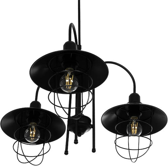 GloboStar Blazeo Pendant Light Black Bell with Socket E27 40x40x40cm