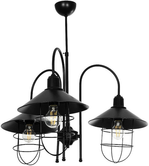 GloboStar Blazeo Pendant Light Black Bell with Socket E27 40x40x40cm
