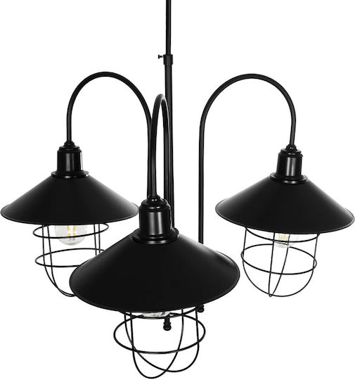 GloboStar Blazeo Pendant Light Black Bell with Socket E27 40x40x40cm
