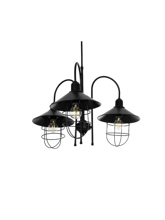 GloboStar Blazeo Hängelampe Schwarz Glocke mit Fassung E27 40x40x40cm.