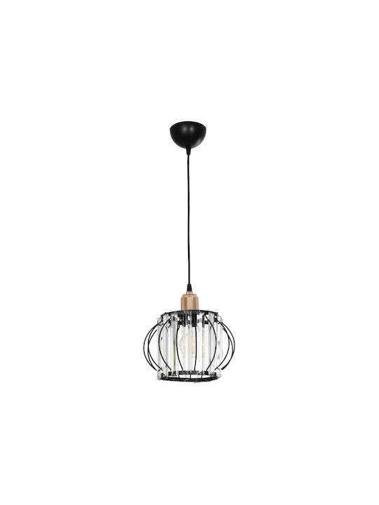 GloboStar Lucero Pendant Light Black Grid with Socket E27 16x16x70cm