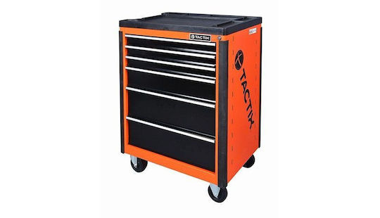 Tactix Wheeled Metallic Tool Carrier with 6 Drawers W66xD48xH93cm