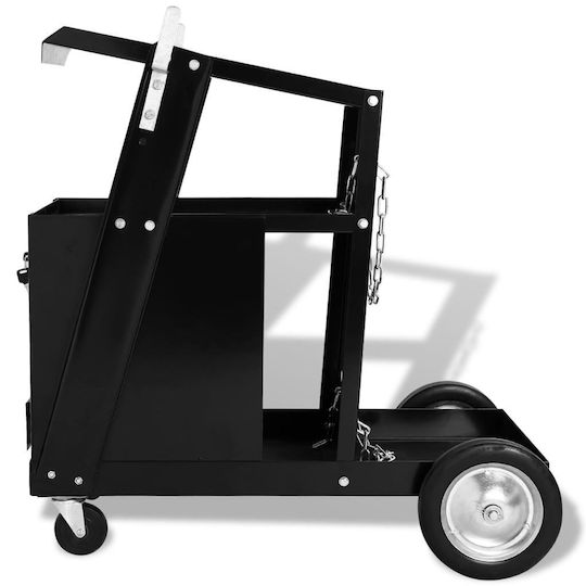 vidaXL Wheeled Metallic Tool Carrier with 4 Drawers W73.5xD42xH72cm