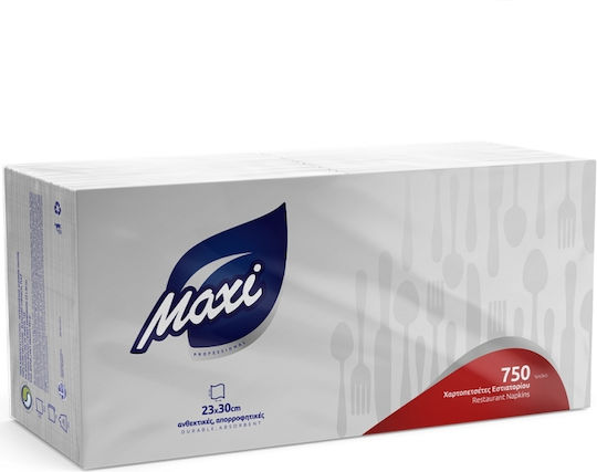 Maxi Χαρτοπετσέτα 1Φ Λευκή 30x23εκ. 750τμχ