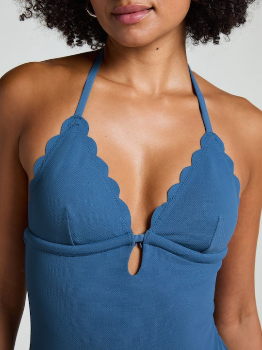 Scallop Blue Bikini Top