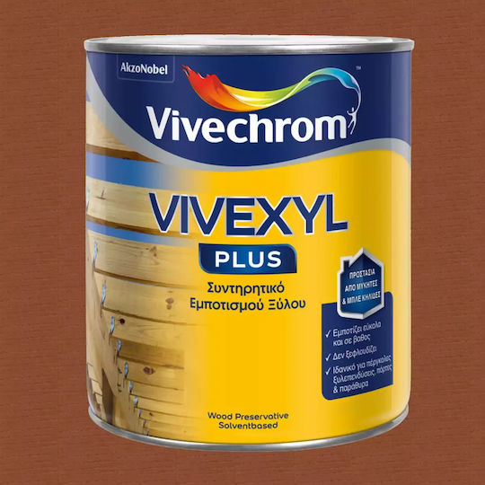 Vivechrom Vivexyl Plus Συντηρητικό Ξύλου Διαλύτου 510 Καστανιά Ματ 750ml