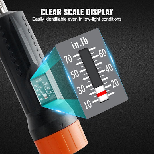 Torque Screwdriver Adjustable Torque 1.13-7.91 Nm 1/4" Chrome Vanadium 12 Bits