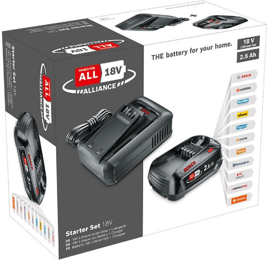 Bosch Batterie-Set Kapazität 2.5Ah 18V mit Ladegerät
