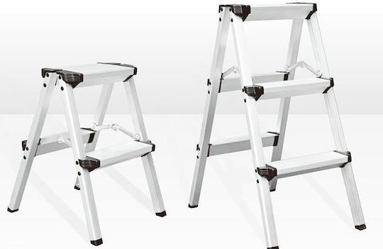 Inox Kiss Σκάλα Αλουμινίου με 2x4 Σκαλοπάτια 97εκ.