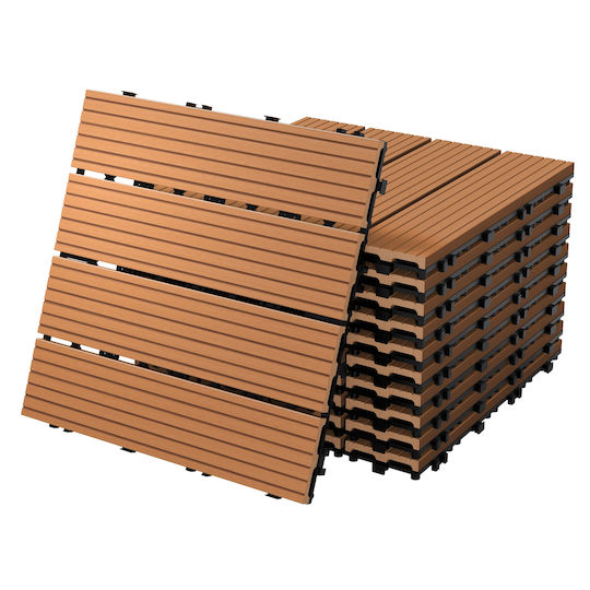 ECD Germany WPC Garden Decking Board 30x30cm 11pcs
