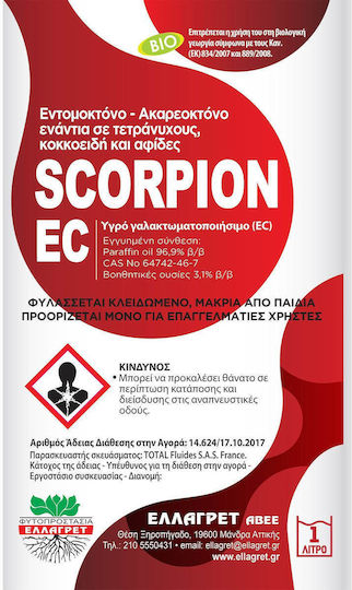 Ellagret Scorpion 98,5 EC Flüssiges Insektizid für Läuse, Spinnmilben & Körnchenförmige 1lt