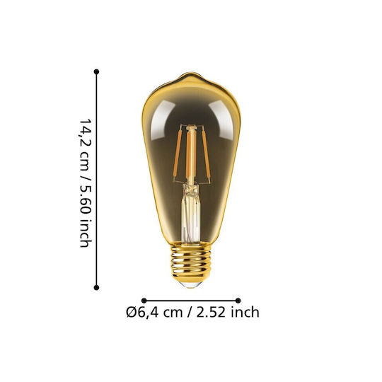 Eglo Smart Lampe LED für Fassung E27 und Form ST64 Warmes Weiß