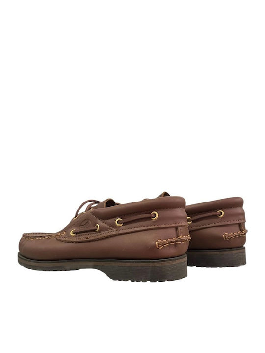 Δερμάτινα Ανδρικά Boat Shoes σε Καφέ Χρώμα