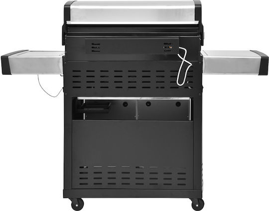 Unimac Premium Gasgrill Gusseisen Rost 80cmx46cmcm mit 5 cm 17.5kW und Seitenbrenner Infrarot