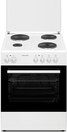 Philco Κουζίνα 60lt με Εμαγιέ Εστίες Π59.8εκ. Λευκή