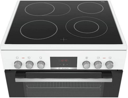 Bosch Готварска печка 66лт с керамични котлони Ш60см. White