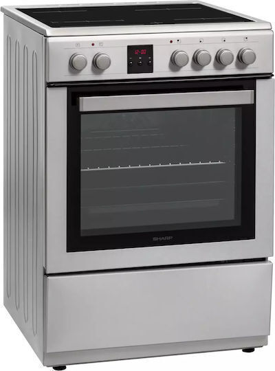 Sharp Cooker 65lt with Ceramic Hobs W60cm. Inox