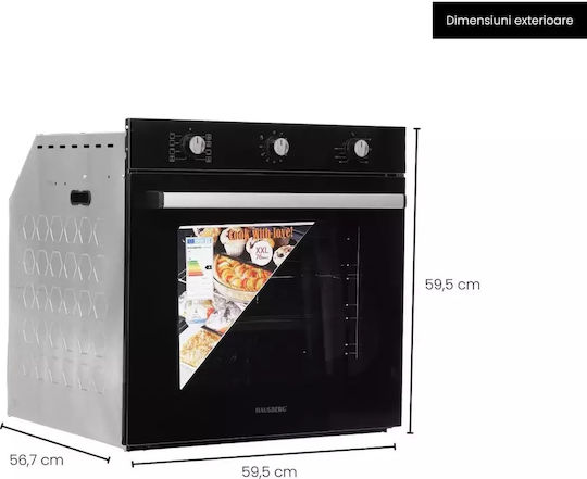 Hausberg HB-8053NG Φούρνος άνω Πάγκου 71lt Π59.4εκ. Inox