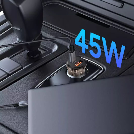 Tech-Protect Cc01 Car Charger 45W Fast Charging With Ports 1xUSB 1xType-C Black Colour