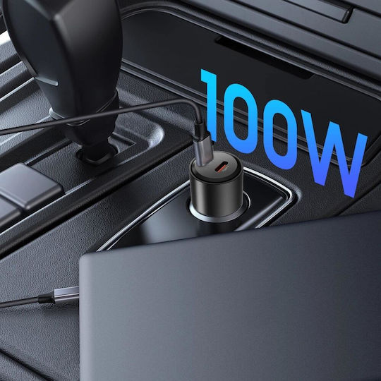 Tech-Protect Cc03 Car Charger with Ports 1xUSB-A 1xType-C Black Colour