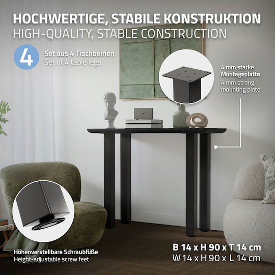 ML-Design ML-Design Metal Furniture Leg Suitable for Table / Coffee Table 8x8cm Gray
