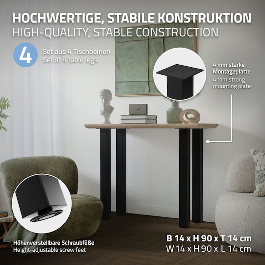 ML-Design ML-Design Metal Furniture Leg Suitable for Table / Coffee Table 8x8cm Black