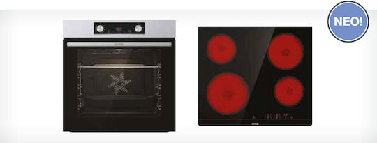 Gorenje Φούρνος άνω Πάγκου 77lt με Κεραμικές Εστίες Π59.5εκ. Inox