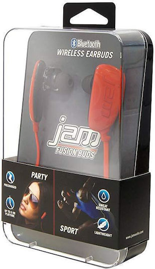 Jam Fusion In-ear Bluetooth Handsfree Ακουστικά με Αντοχή στον Ιδρώτα Κόκκινα