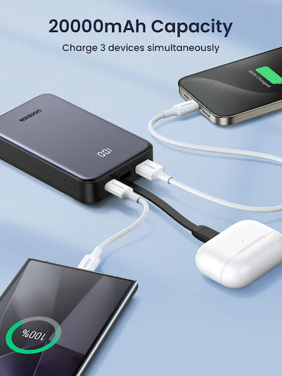 Ugreen PB505 Power Bank 20000mAh 22.5W με Θύρα USB-A και Θύρα USB-C Power Delivery / Quick Charge 3.0 Μαύρο