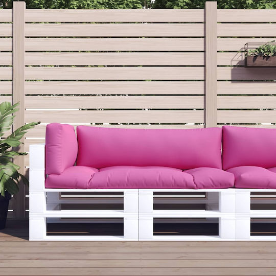 vidaXL Waterproof Sofa Cushion Palette with Backrest Pink 3 Pieces