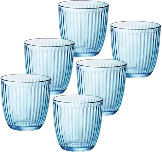 Bormioli Rocco Line Set of Glasses Water made of Glass Blue 290ml 00.10204 6pcs