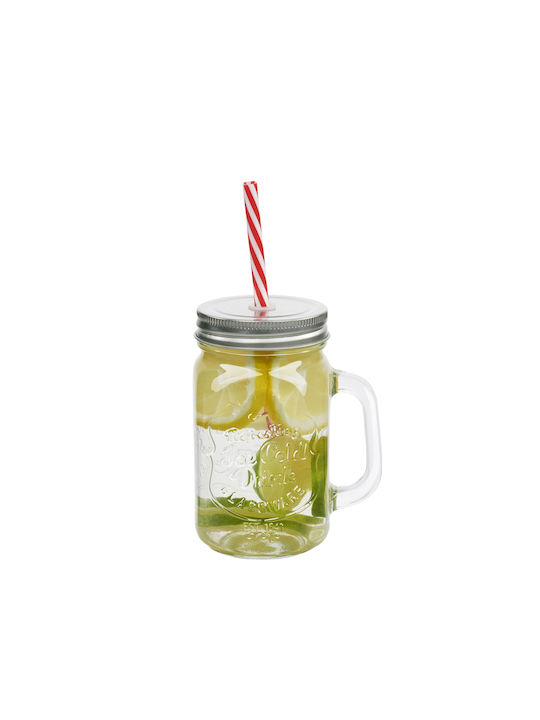 Alpina Appliances Set Gläser Cocktail/Trinken aus Glas mit Strohhalm 1000ml 4Stück