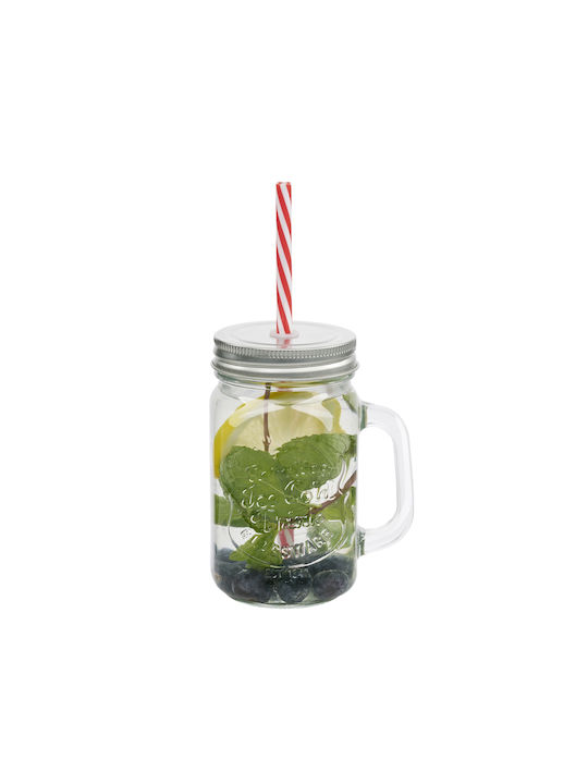 Alpina Appliances Set Gläser Cocktail/Trinken aus Glas mit Strohhalm 1000ml 4Stück