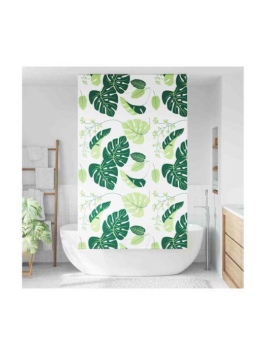 Vidaxl Perdea de Duș Rulou 130x240 cm Lățime Material 126 cm Verde
