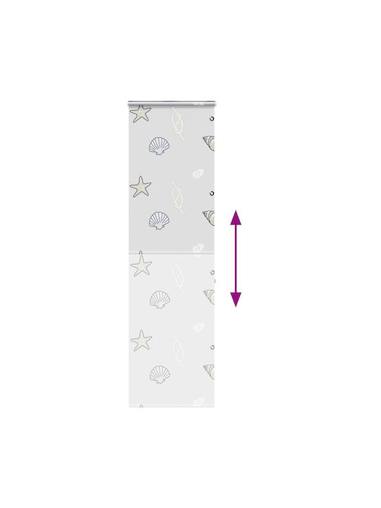 Vidaxl Perdea de Duș cu Casetă Rulou 70x240 cm Lățime Material 66 cm Multicolor