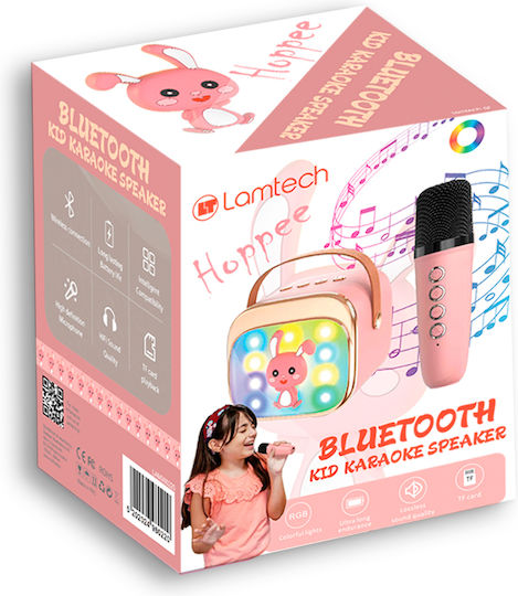 Lamtech Ηχείο Karaoke με Ασύρματο Μικρόφωνο και Εφέ Φωτισμού LAM980220 Ροζ