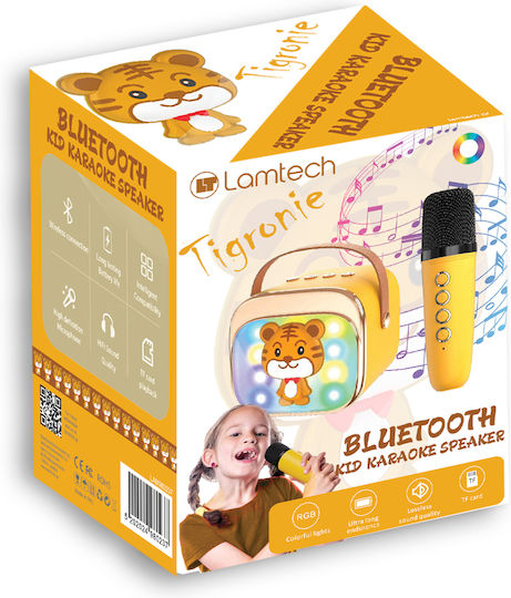 Lamtech Ηχείο Karaoke με Ασύρματο Μικρόφωνο και Εφέ Φωτισμού LAM980237 Κίτρινο
