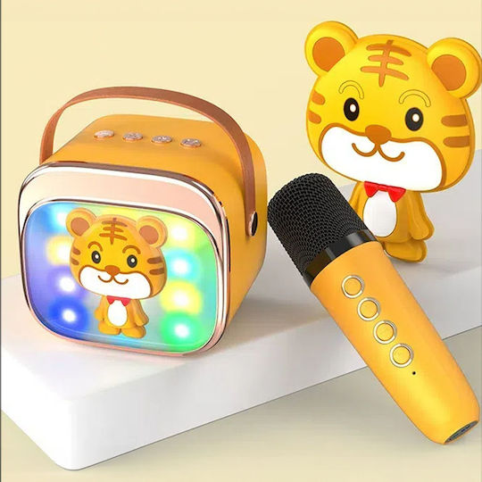 Lamtech Ηχείο Karaoke με Ασύρματο Μικρόφωνο και Εφέ Φωτισμού LAM980237 Κίτρινο