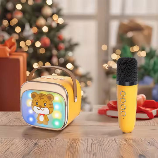 Lamtech Ηχείο Karaoke με Ασύρματο Μικρόφωνο και Εφέ Φωτισμού LAM980237 Κίτρινο
