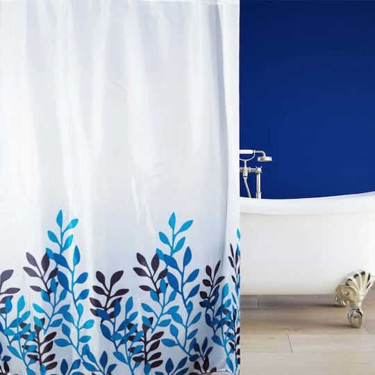 San Lorentzo Shower Curtain 180x200cm Blue Leaves
