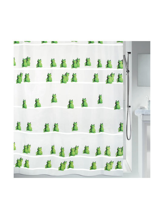 Dimitracas Quack Shower Curtain Fabric 180x200cm Green White Green
