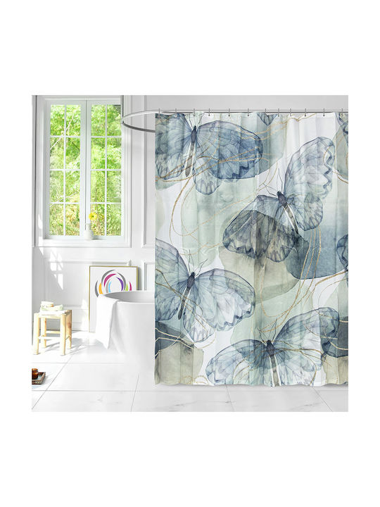 Lino Home Papilia Κουρτίνα Μπάνιου Υφασμάτινη 180x200cm Μπεζ