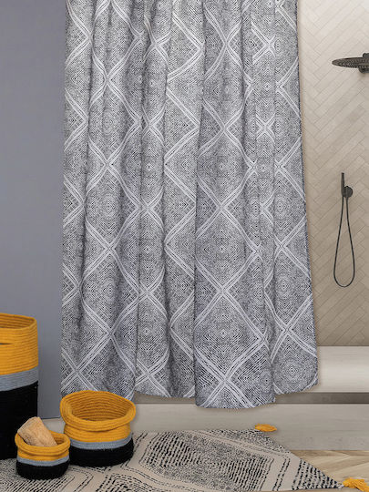 Palamaiki Tiles Shower Curtain Fabric 180x180cm Grey 9-200820-005