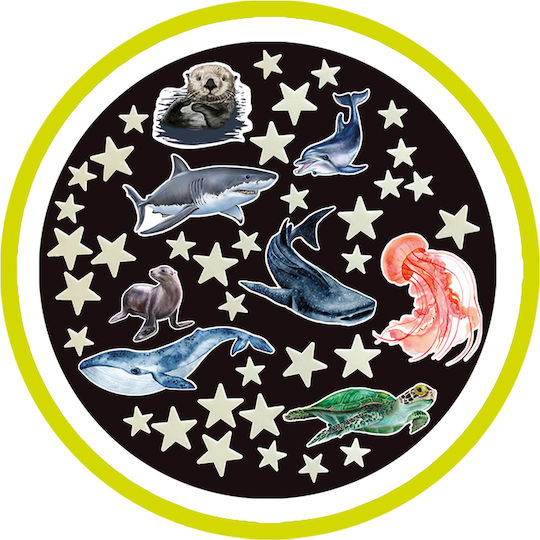 Epsilon Games Kinder Wandsticker Wand Leuchtend Sterne & Meerestiere