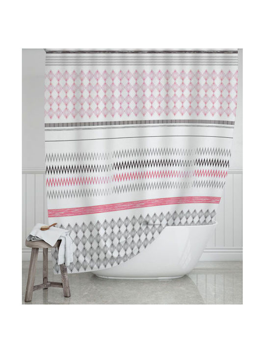 Estia Stripes Duschvorhang Stoff 180x200cm Pink